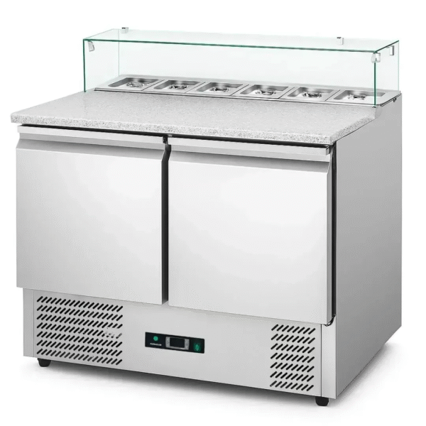 САЛАДЕТТА HURAKAN HKN-GXSD2GN-GC 2-Х ДВЕРНАЯ С ГРАНИТНОЙ ПОВЕРХНОСТЬЮ И СТЕКЛОМ